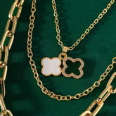 3 Line White Clover Stack Chain